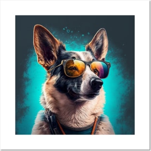 Dog in Cool Sunglasses Posters and Art